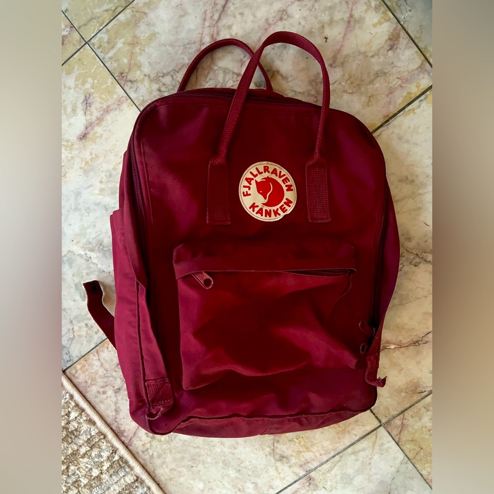 fjallraven dark red backpack
